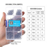 DONQL 500pcs/ Set Fishing Hooks Barbed Circle High Carbon Steel Fishhook Carp Fly Fishing Hook Sea Accessories Tackle