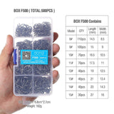 DONQL 500pcs/ Set Fishing Hooks Barbed Circle High Carbon Steel Fishhook Carp Fly Fishing Hook Sea Accessories Tackle